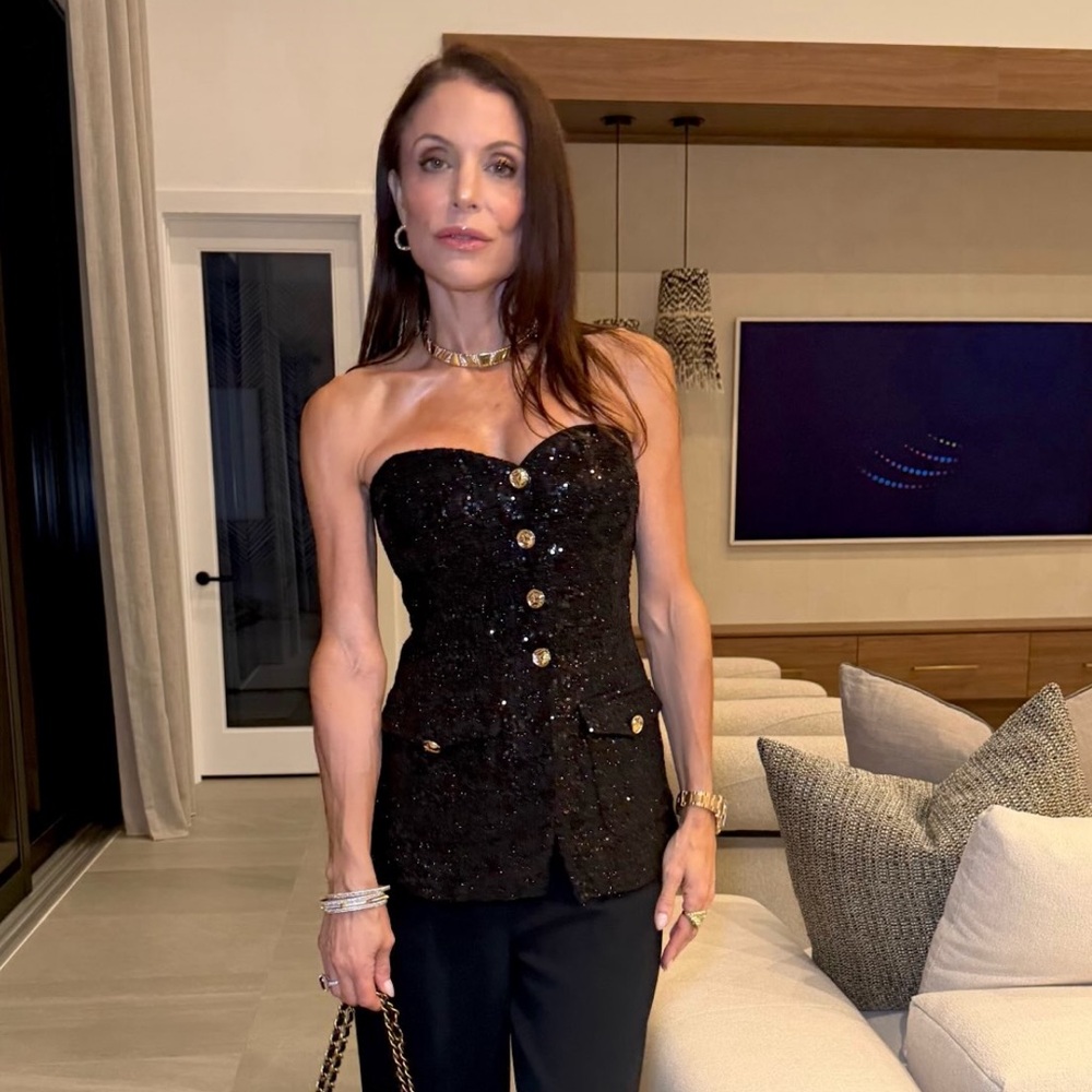 ASTR the Label - Milani Tweed Houndstooth Sequin Tailored Bustier Top